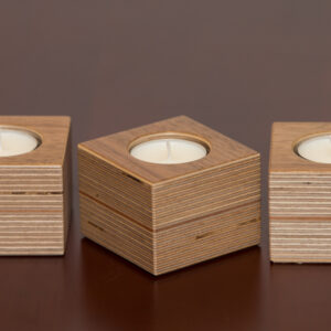 Küünlajalg vineer + spoon ühele küünlale